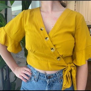 Yellow Wrap Top